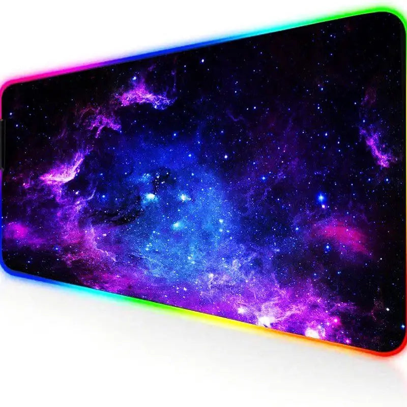 Custom RGB Gaming Mouse Pad XXL 12 LED Modes Non-Slip Rubber Large Computer Keyboard Mousepad for Computers PC Laptop and Office