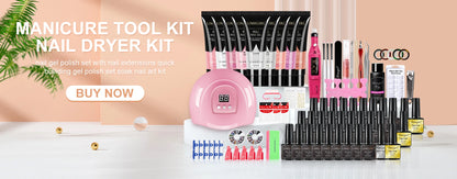Limegirl Nail Set Nail Gel Tools Kit 54W Nail Lamp 18/12/7 Colors UV Gel Nail Polish Kit Contains Nail Drill Machine Nail Kit