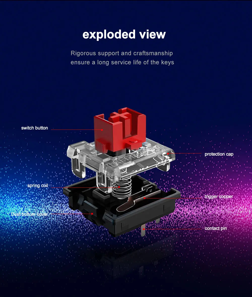 Redragon RGB Low-Profile Mechanical Keyboard with MX-Style Switches