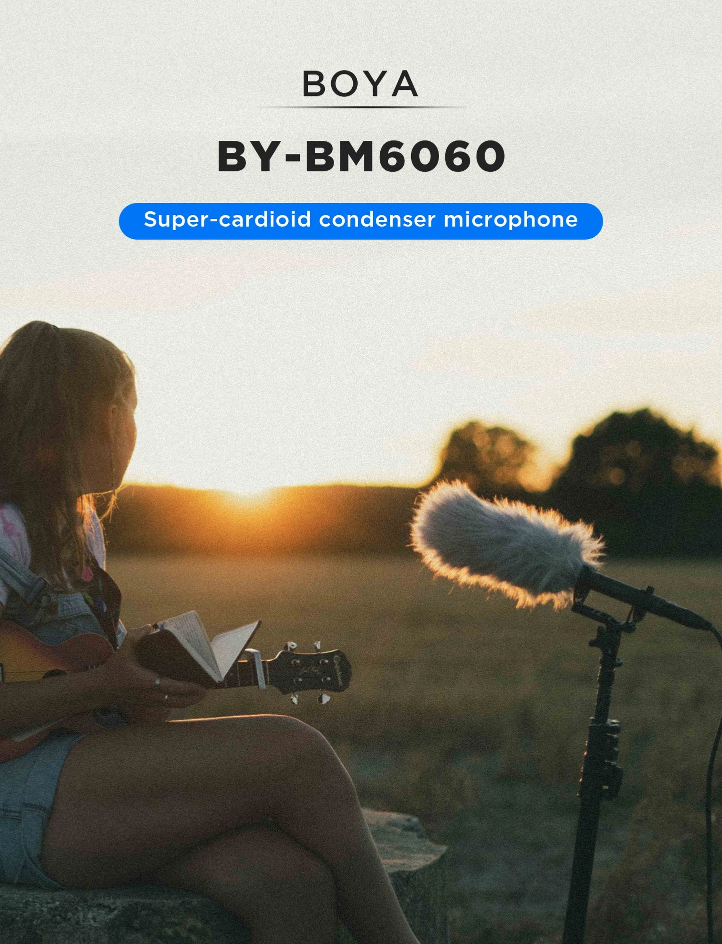 BOYA BY-BM6060 Professional Condenser Shotgun Microphone Handheld Mic for Canon Nikon Camera Vlog Recording Streaming Interview