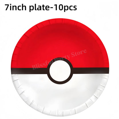 Pokemons Birthday Party Decoration Lightning Pikachu Balloon Tableware Kit Cup Plate Gift Bag Kid Favor Gift Baby Shower Supplie