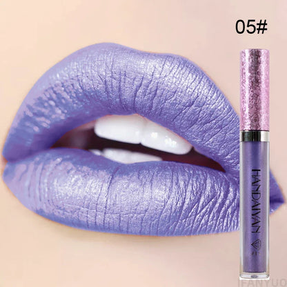 6 Colors Waterproof Nude Pink Glitter Lipstick Makeup Long Lasting Velve Red Sexy Shimmer Lipsticks Cosmetics Beauty