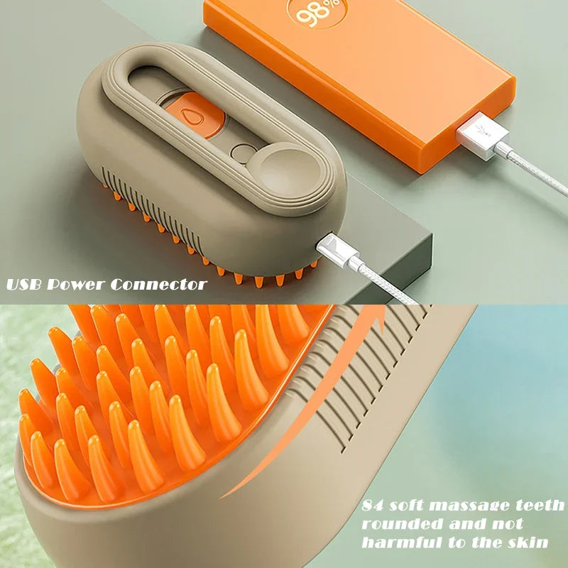 3-in-1 Steam Cat Grooming Brush