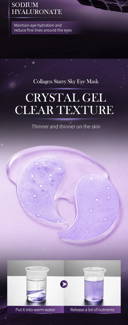SADOER Starry Grape Collagen Eye Mask: 60pcs Anti-Dark Circle & Deep Hydration Patches