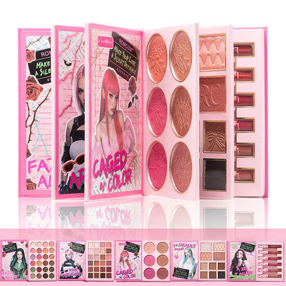 5-Page Makeup Palette with 70 Colors: 48 Matte & Shimmer Eyeshadows, 6 Lip Colors, 6 Blushes, and 10 Contour Shades - The Perfec