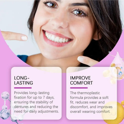 Seamless Fit Dental Adhesive Reusable Oral Health Care Denture Fixation Adhesive Comfortable Thermoplastic Denture Adhesive