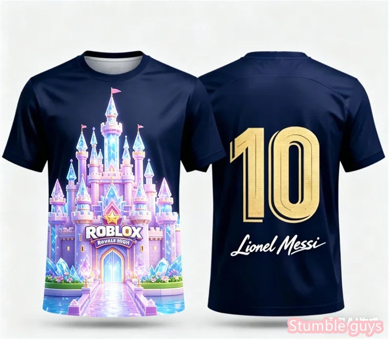 Cute Boys Roblox T Shirt Anime Summer Casual Kids Girls Short Sleeve Tops Fashion Game Print Cartton Breathable Kids Tee