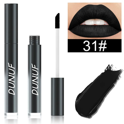 DUNUF 32 Color Matte Liquid Lipstick: Bold Pigment Non-Stick Lip Glaze