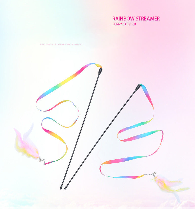 Interactive Feather Cat Teaser Wand