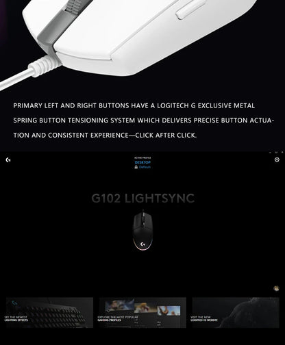 Logitech G102 Lightsync Gaming Mouse with 1ms Response Time for Esports Gamers