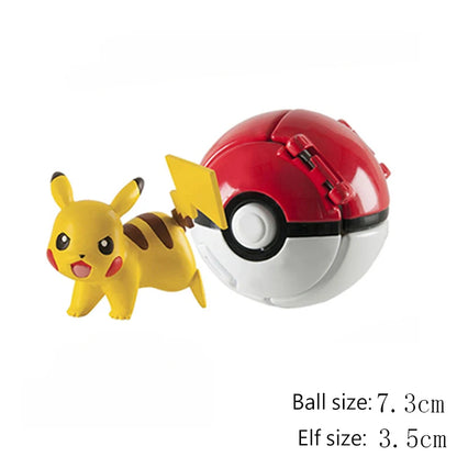 25 Styles Pokeball Figure Anime Figure Pokemon Elf Ball Toy Action Model Pikachu Mewtwo Charmander Kids Birthday Gifts Toys