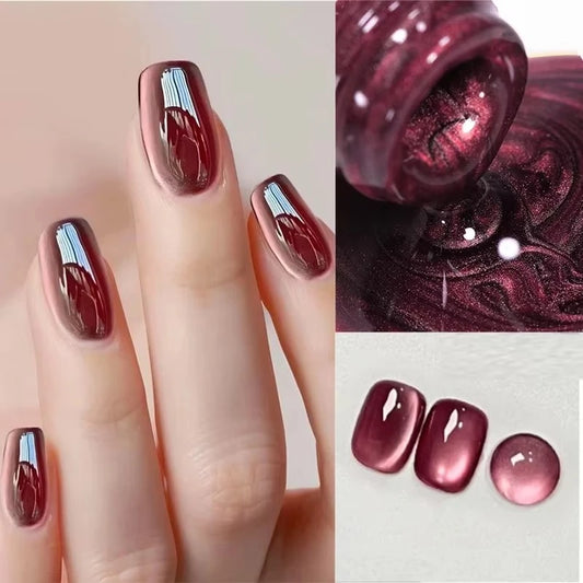 BORN PRETTY Sparkling Glass Bead Cat Magnetic Gel Nail Polish Flash White Spar Red Color Semi Permanent Soak Off UV Gel Varnish