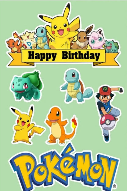 Pikachu Photography Backdrop For Kids Birthday Party Supplies Background Cake Table Decor Banner Room Decoration Poster