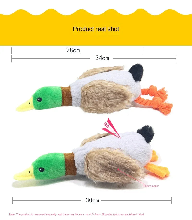 Plush Duck Squeaky Dog Chew Toy