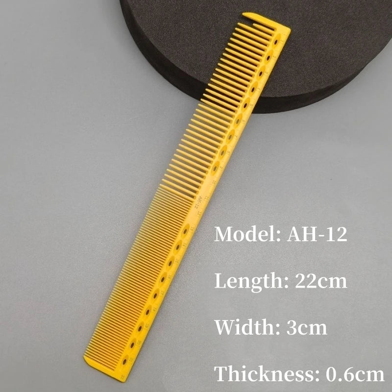 Hair Cutting Comb With Scale Cyan Yellow Ruler Haircut Combs Barber Shop Hairdressing Hairbrush Salon Styling Tools Y0521