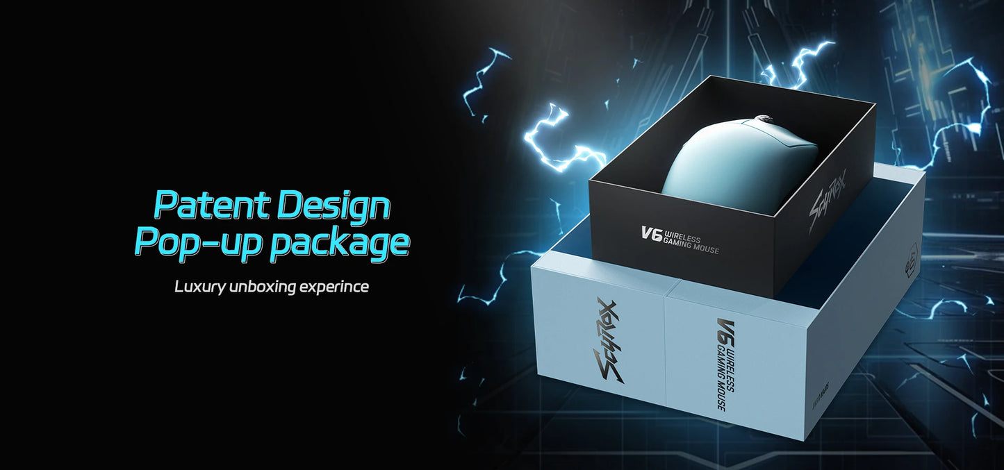 SCYROX V6 Gaming Mouse, Pixart 3950, Optical Switches, Web Based Software, 8K Dongle Included