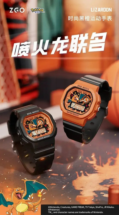 ZGO Co-branded  Watch Men's Sports Waterproof Student Trend Pikachu Quartz Electronic Watch Gifts