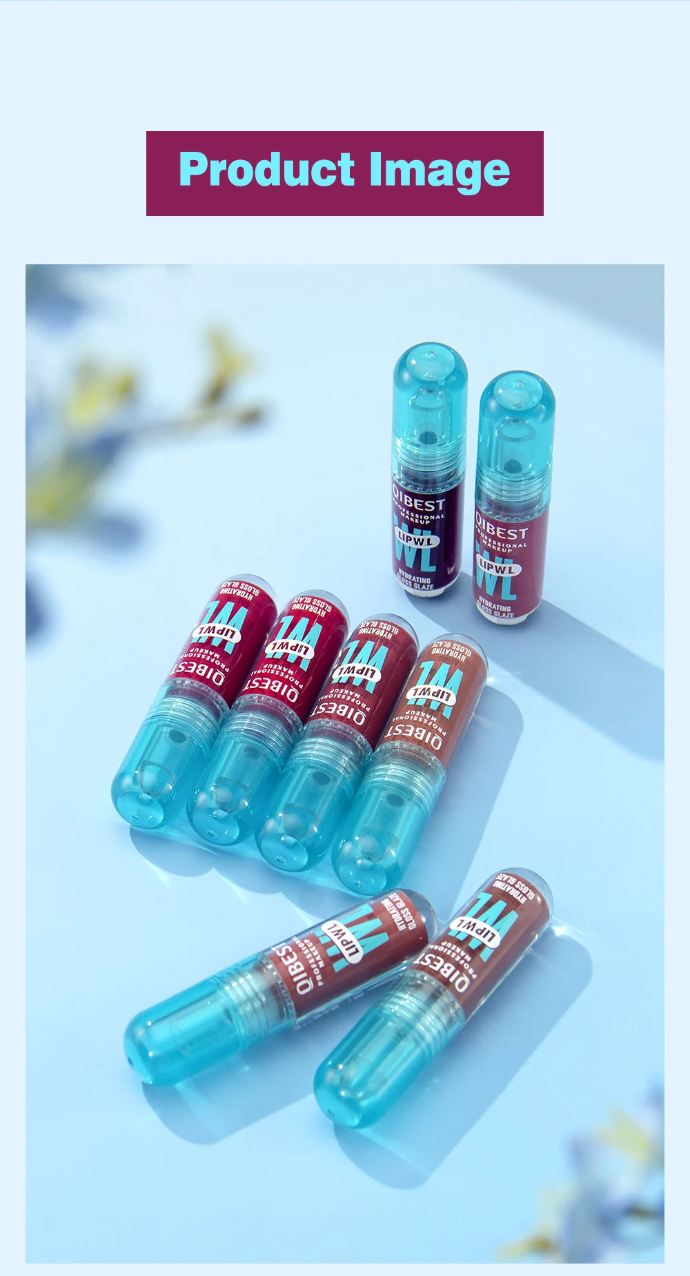 QIBEST Crystal Lip Gloss Mirror Watery Lip Glaze Long Lasting Moisturizing Lip Balm Plumping Gloss Oil Hydrating Makeup Lip Tint