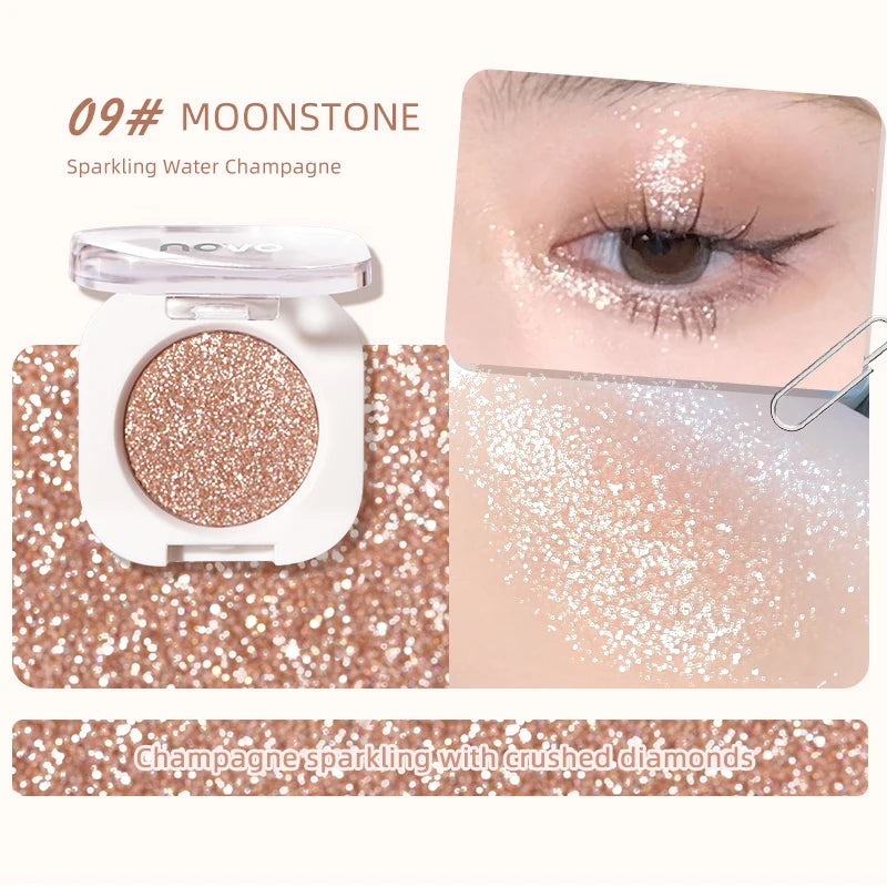 Monochrome Glitter Champagne Eyeshadow Diamond Waterproof Matte Eyeshadow Palette Pearlescent Glitter Shiny Eyes Makeup Cosmetic