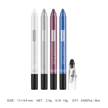 Metallic Blue Pearlescent Eyeshadow Pencil Stick Lasting Waterproof Smoky Glitter Grey White Purple Eye Shadow Highlighter Pen