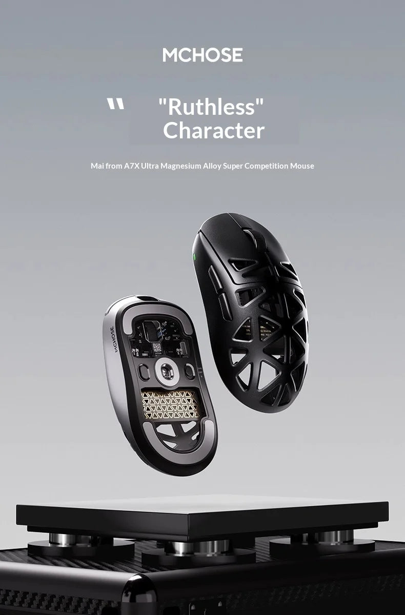 MCHOSE A7X Ultra Magnesium Alloy Wireless Mouse Game E-sports Bluetooth third mock examination PAW3950TI Lightweight