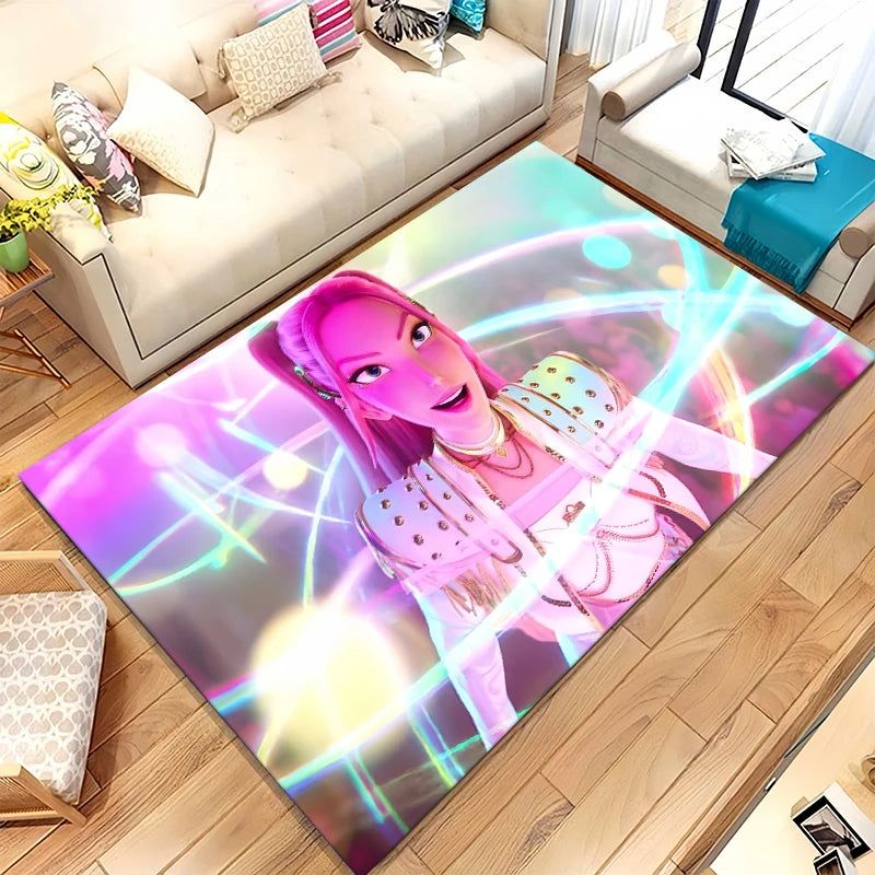 K-Pop Demon Hunters Golden Saja Boys Living Room Non-Slip Area Rug Soft Carpet for Bedroom Playroom Sofa,Home Decor Doormat
