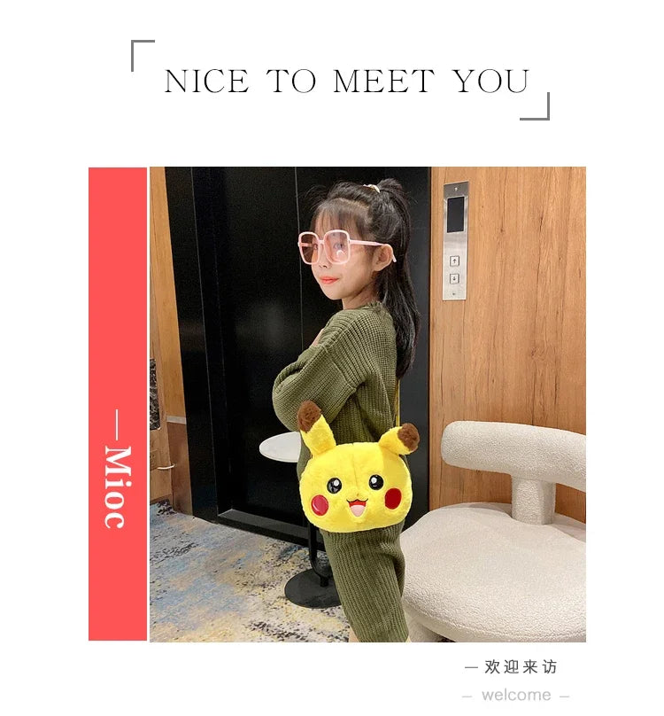 Pokemon Cute Plush Crossbody Bag Anime Figure Messenger Bag Large Capacity Storage Bag Cartoon Cosplay Birthday Party Gift