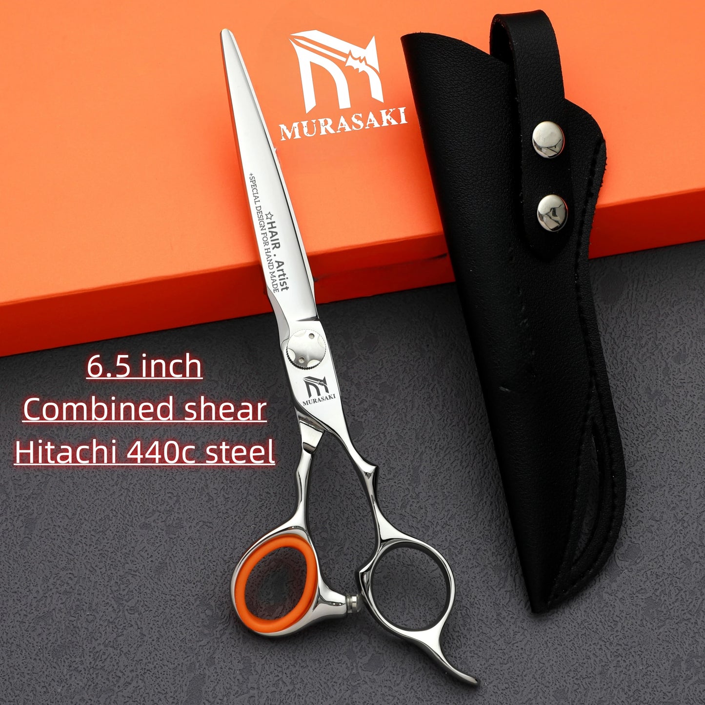 MURASAKI 6.0 inchhair thinning scissors，Professional Barber Accessories，Made by Hitachi 440C Steel，High-end Hair Cutting Tools