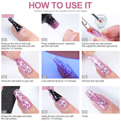 LIMEGIRL Set Poly Nail Gel for Extension Gel Set Manicure Acryl Gel Varnish Set 15ML Acrylic Liquid Nail Art Nail Kit UV Gel Kit