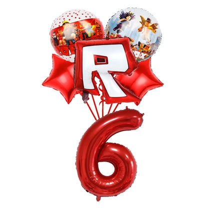 Robot Boy Happy Birthday Decoration Tableware Set Roblox Paper Tablecloth Plate Cup Cake Balloon Baby Shower Game Party Supplies