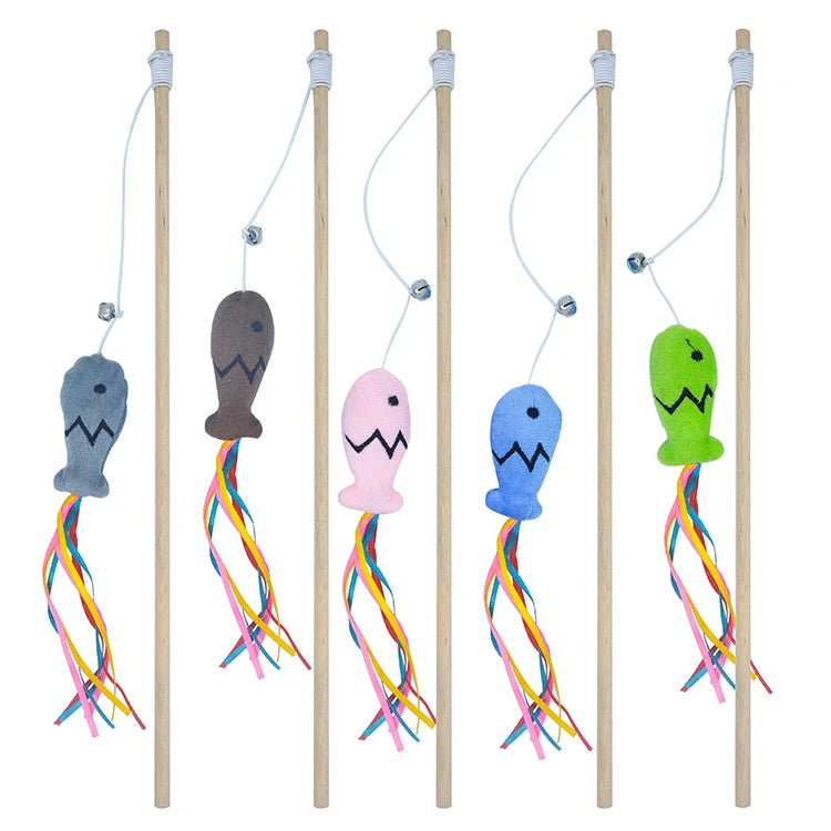 Wooden Cat Wand Toy.