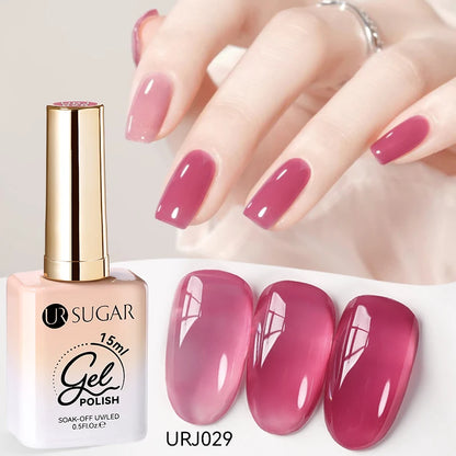 UR SUGAR 15ml Jelly Milky White Translucent Color Gel Polish Semi Permanent UV Gel Nail Art Soak Off Gel Varnish Latest Fashion