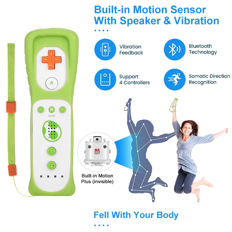 For Nintendo Wii U Joystick 2 in 1 Wireless Remote Gamepad Controller Set Motion Plus Video Games Control Nintendo Wii 1 Pair