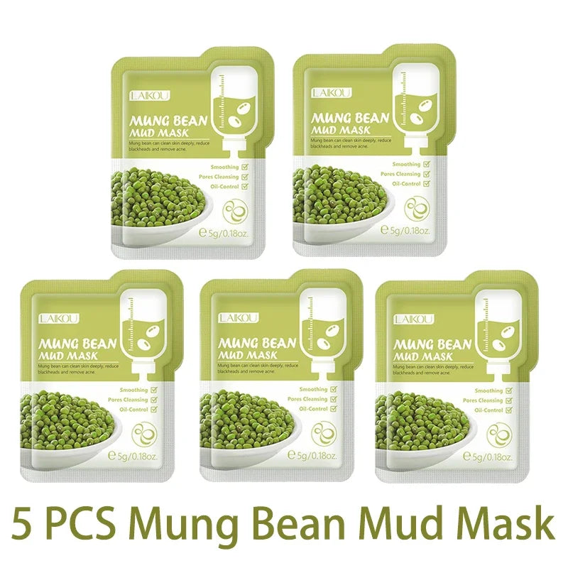 LAIKOU Sleeping Face Mask Set: 5pcs Night Repair & Deep Hydration Combo