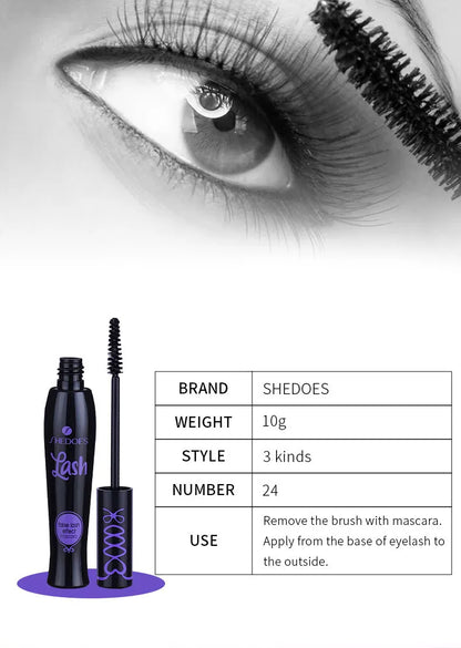 SHEDOES Curling Mascara 3-Pack: Waterproof Lash Lift with Plant Squalane