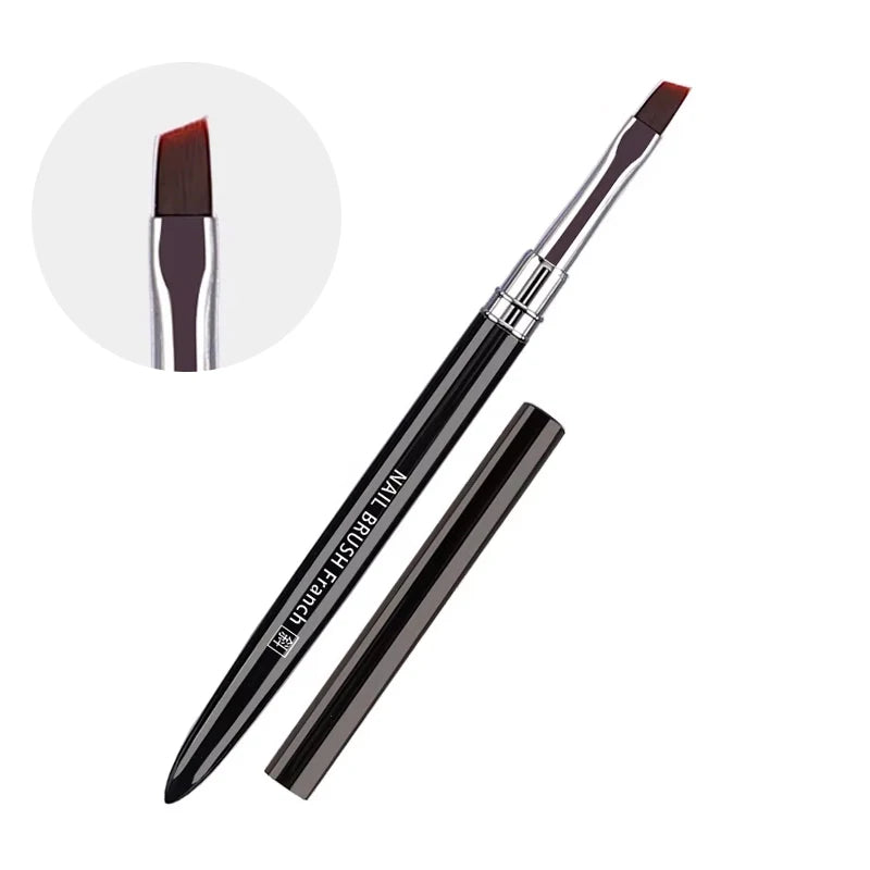Nail Art Brush Metal Handle Phototherapy Acrylic UV Gel Brush Nails Extension Builder Painting Drawing Pen DIY Manicure Tools