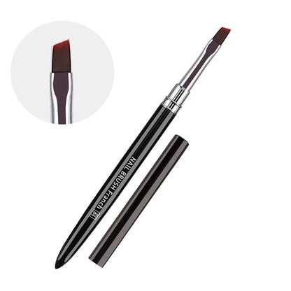 Nail Art Brush Metal Handle Phototherapy Acrylic UV Gel Brush Nails Extension Builder Painting Drawing Pen DIY Manicure Tools