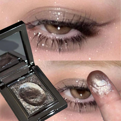 Metallic Glitter Eyeshadow Cream Sparkling Mousse Shimmer Highlighter Pressed Pigments Punk Purple Pearlescent Eyeshadow Palette