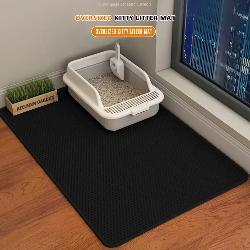 Cat Litter Mat Waterproof Double Layer Pet Litter Box Mat Pet Toilet Cat Mat Nonslip Sand Cat Washable Mat Pet Clean