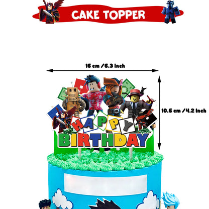 Robot Boy Happy Birthday Decoration Tableware Set Roblox Paper Tablecloth Plate Cup Cake Balloon Baby Shower Game Party Supplies