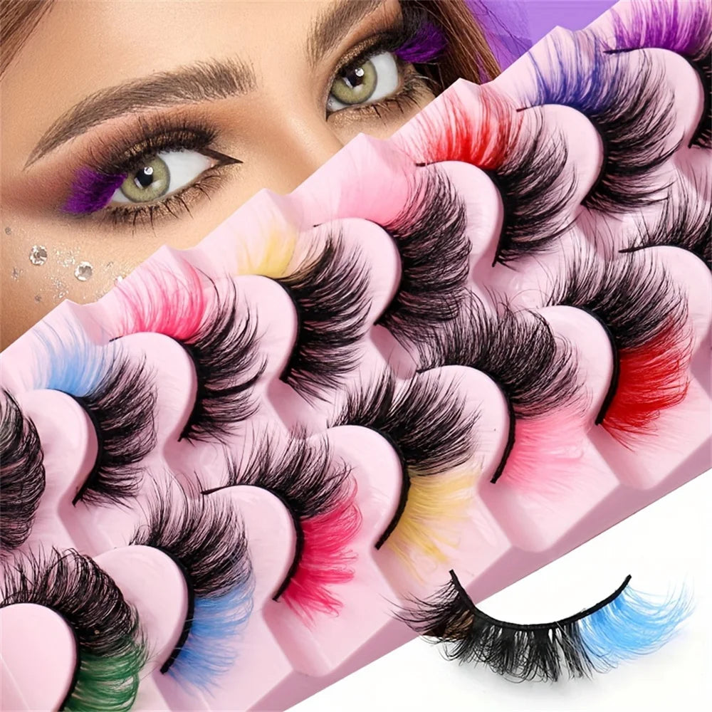 8 pairs of Colorful High-Quality Faux Eyelashes,Individual Lashes Creating a Different Personality for You lash extensions