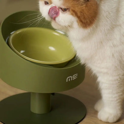 Cat Food Bowl Adjustable Cat Ceramic Bowl Non-Slip Flower Shaped Pet Water Bowl Neck Protection Anti Vomiting Bowl Pet Supplies