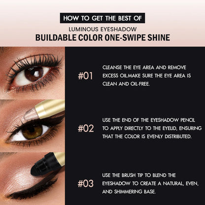 1PC Stunning Multi-color Eye Shadow Sticks - Long-lasting, Waterproof, Easy To Apply, Anti-smudge, Pearlescent Glitter Finish