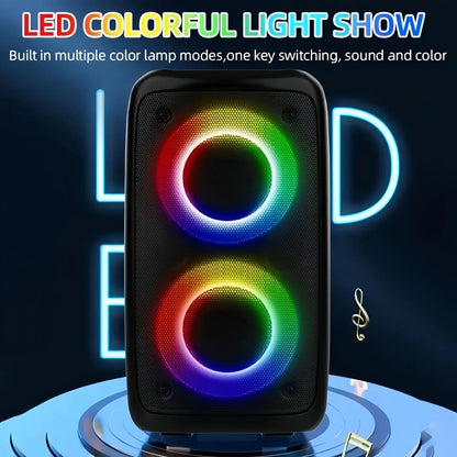 Karaoke Radio FM Bluetooth Speaker Portable Wireless With Microphone Lamp Machine Caixa De Som Sound Box Music Subwoofer LED TWS