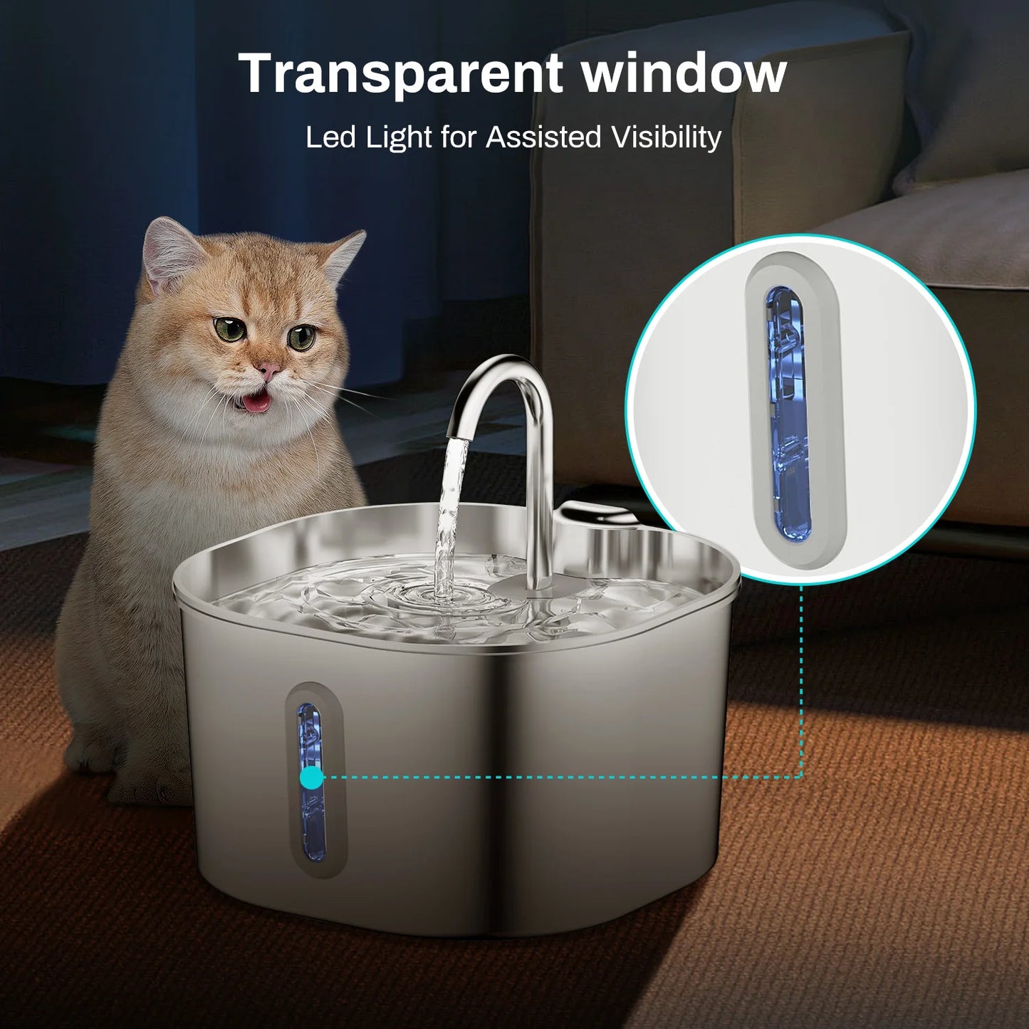 Stainless Steel Automatic Cat Water Fountain 2.2L 🐱💧