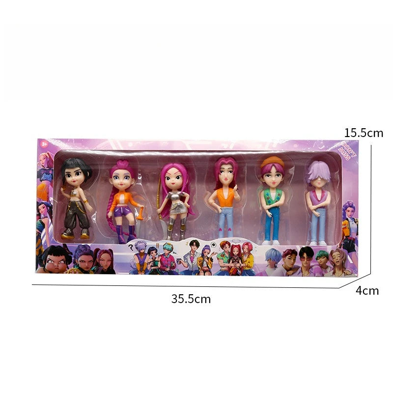 K-Pop Idol "Tiger Star" Chibi Action Figures: 6-Piece Hunter Anime Collectible Set