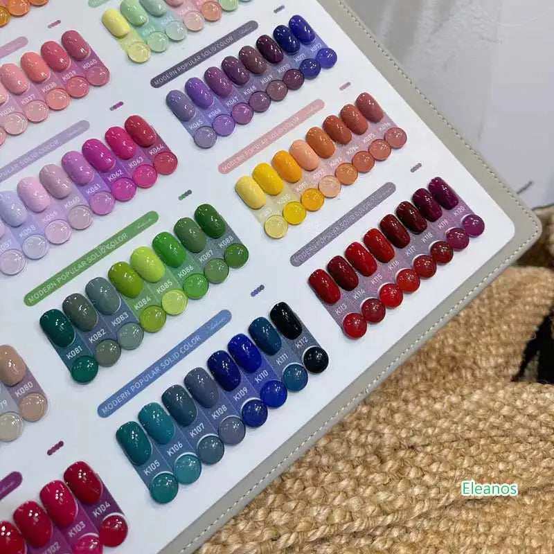 Eleanos 120 Colors Gel Nail Polish Set With Color Card Nail Gel Set Easy Soak Off 15ml TPO Free Gel Polish Nail Salon Profession