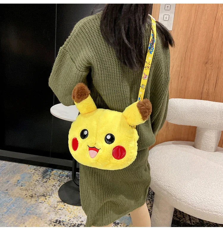 Pokemon Cute Plush Crossbody Bag Anime Figure Messenger Bag Large Capacity Storage Bag Cartoon Cosplay Birthday Party Gift