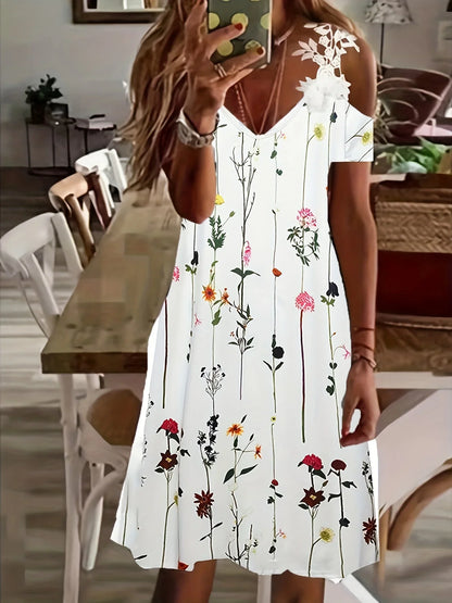 Women's Strapless Lace Batwing Sleeve Dress Print Skirt 2026 Fashion Elegant Maxi Dress for Special Occasions