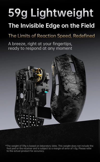 Attack Shark X11 Ultra 59g Superlight Wireless 8K Gaming Mouse Carbon Fiber Nano-Metal Ice Coating PAW3950MAX